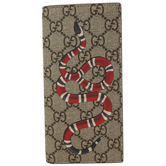 Gucci King Supreme Long Snake Bifold Wallet GG - Picture 1 of 5